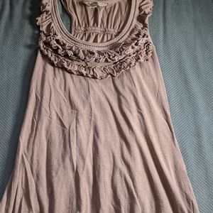 Ruffled tank top- Pima cotton/modal blend. Small